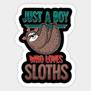 Boys Hanging Sloth Animal Lover Gift Sticker